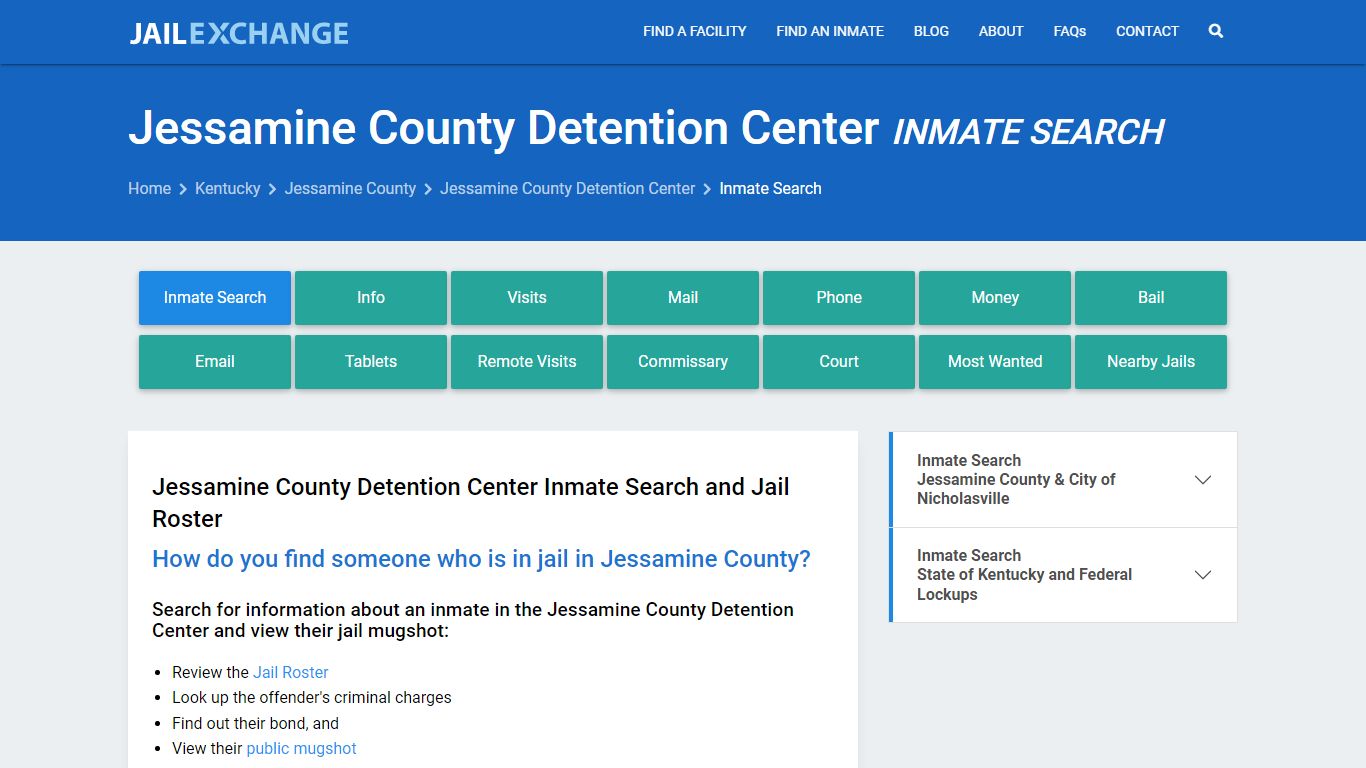 Jessamine County Detention Center Inmate Search - Jail Exchange